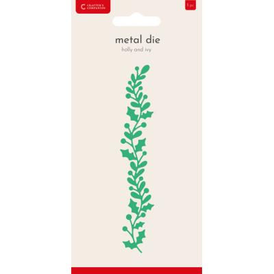 Crafter's Companion Christmas Metal Die - Holly And Ivy